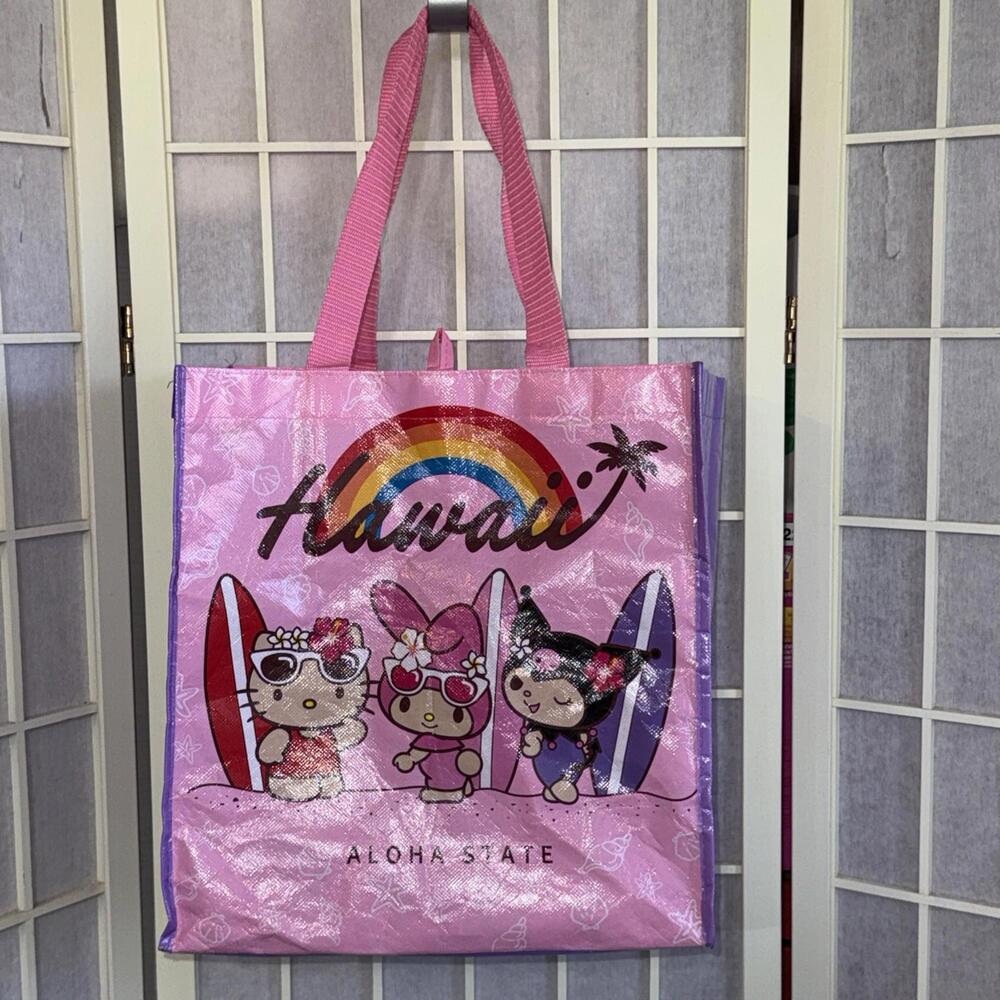 Hello Kitty &‎ Friends My Melody Kuromi Aloha Hawaii Reusable Shopping Tote Bag